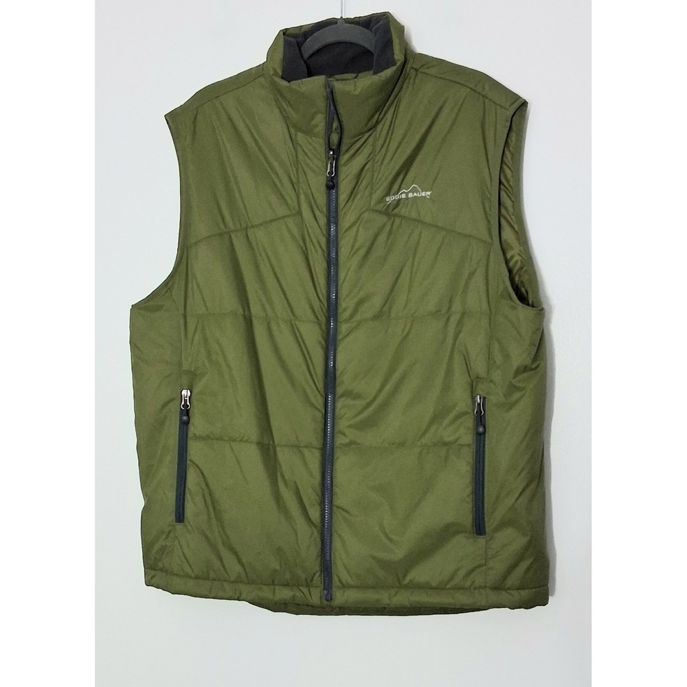 Eddie Bauer Puffervest Men's Size L Green Primaloft 360 Lightweight Nylon Preown